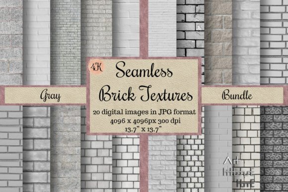 20 Seamless Gray Brick Textures