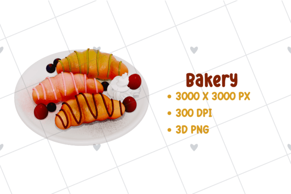 Bakery Croissant 3D PNG Clipart Guide