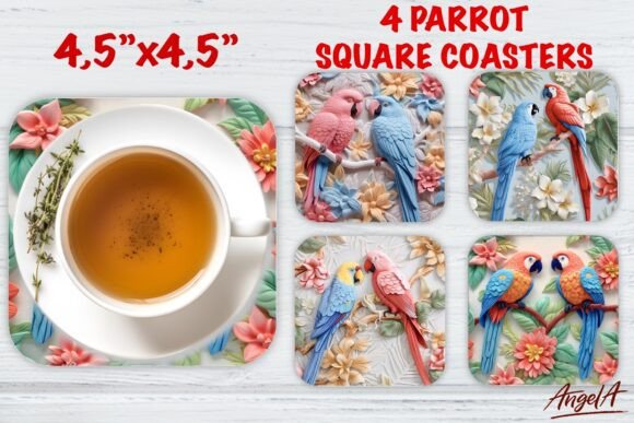 Bird on Branch Coaster: Parrot Design Guide