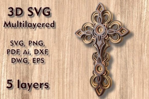 Crafting Depth: A Guide to 3D Cross SVG Multilayered Cutting Files