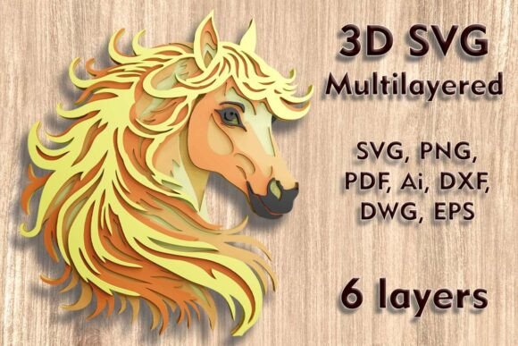 Creating Depth and Dimension with Horse 3D SVG Multilayer Laser Cut Files
