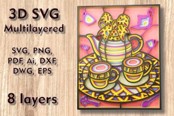 Creating Dimensional Decor with Teapot 3D SVG Multilayer Laser Cut Files