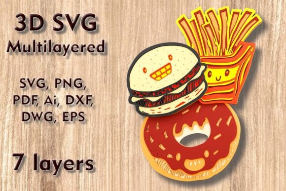 Creating Dimensional Wall Art with Fast Food 3D SVG Multilayer Laser Files