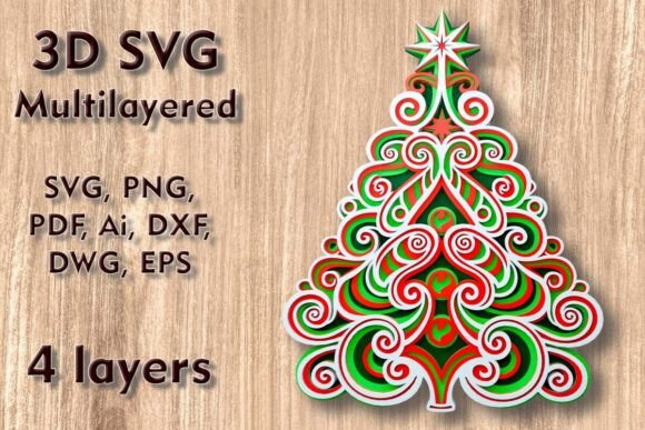 Creating Stunning Holiday Decor with Christmas Tree 3D SVG Multilayer Files