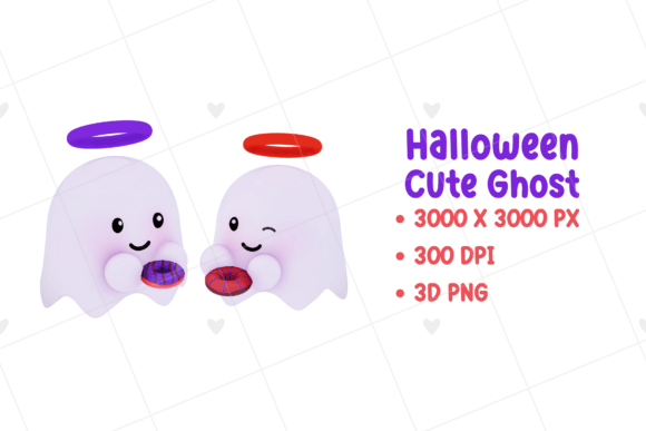 Cute Ghost Halloween 3D Clipart Guide