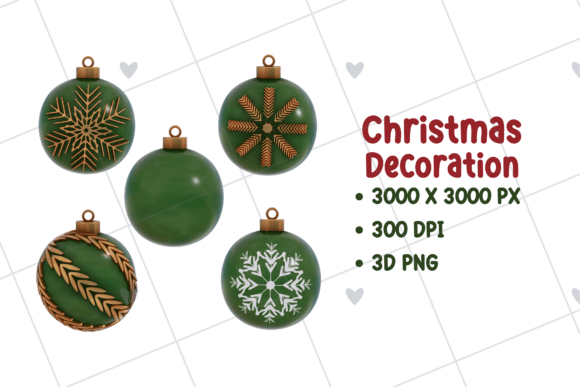 Elevate Your Holiday Designs with High-Resolution Christmas Decoration 3D PNG Assets
