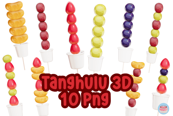 Elevating Digital Design with High-Resolution Tanghulu and Fruit Stick 3D Clipart