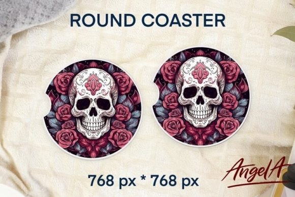 Elevating Sublimation Craft: The Strategic Appeal of the Skull and Roses Round Coaster Design