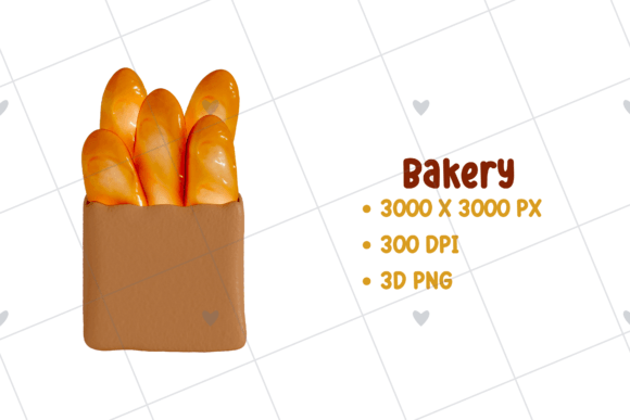 Enhance Your Bakery Branding with High-Resolution Bread Baguette 3D PNG Clipart
