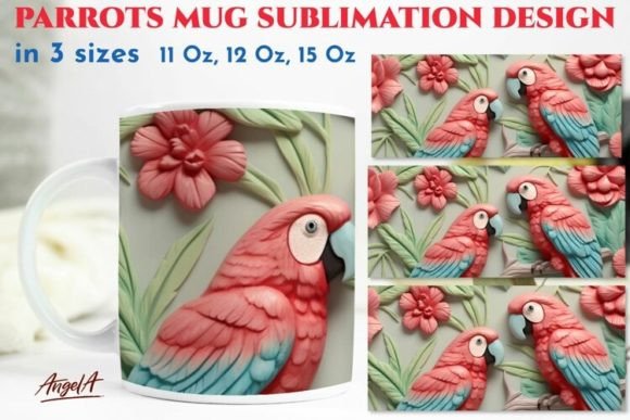 Evaluating 3D Sublimation Birds Parrots Mug Wraps for Professional Print-on-Demand