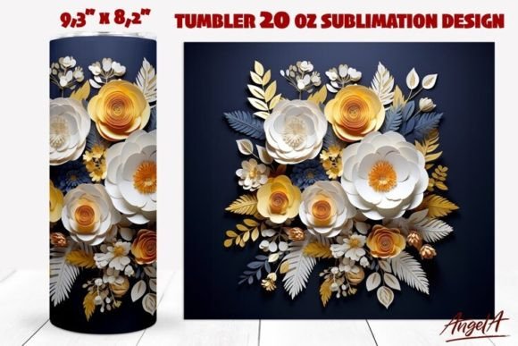 Evaluating the 3D Flower Tumbler Wrap: White Flowers and Paper Effects