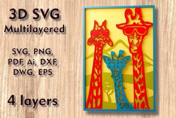 Evaluating the Three Giraffes 3D SVG Multilayer Files for Laser and CNC Projects