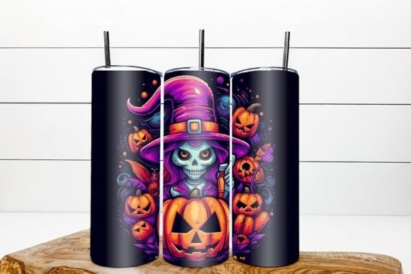 Halloween Tumbler Sublimation, Skull: Elevating Seasonal Craft with 3D AI Designs