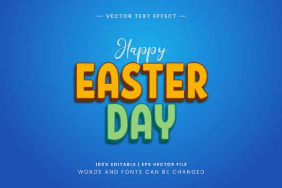 Happy Easter 3D Text Effect