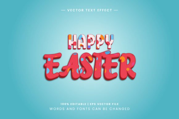 Happy Easter Creative 3D Text Effect: A Design Evaluation