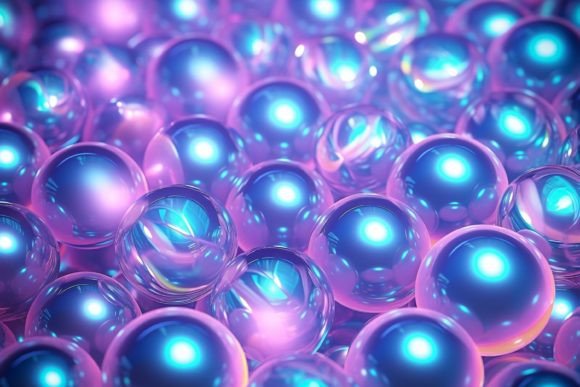 Holographic Glossy Balls Background