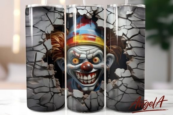 Horror Tumbler Wrap Scary Clown Design
