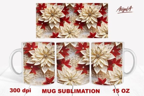 Integrating the 3D Christmas Poinsettia Flowers Mug Wrap into Your Holiday Production Workflow