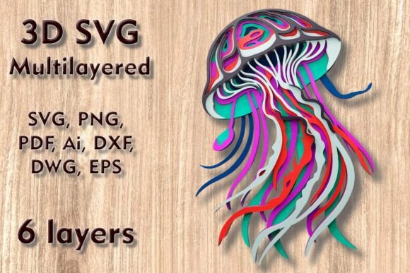 Jellyfish 3D SVG Laser Files