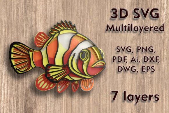 Mastering Clown Fish 3D SVG Multilayer Files for Precision Laser Cutting