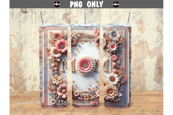 Mom Floral 3D Skinny Tumbler Wrap PNG: Elevating Sublimation Workflows for POD Sellers