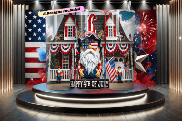 Patriotic Gnome Tumbler Wrap for 4th of July