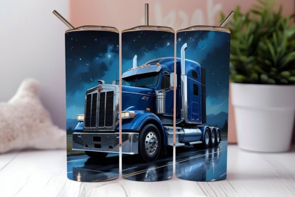 Semi-Truck 3D Tumbler Wrap PNG: Strategic Design for Niche Branding and Personalization