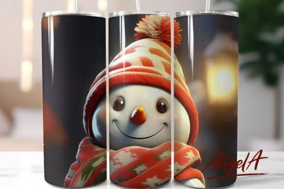 Snowman Tumbler Cute Snowman Face: Mastering Your 20 oz Skinny Sublimation Wrap