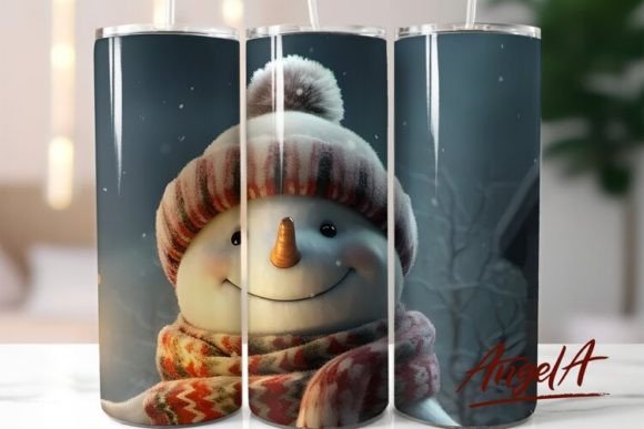 Snowman Tumbler Funny Snowman Face: Elevating Holiday Drinkware with 3D Sublimation Design