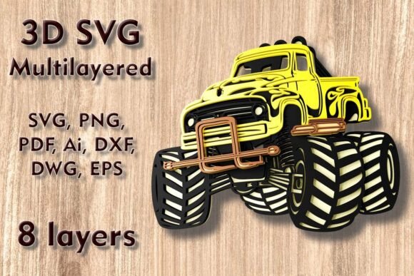 Strategic Design Execution: Leveraging the Monster Truck 3D SVG Multilayer Cut File for High-Impact Visual Projects