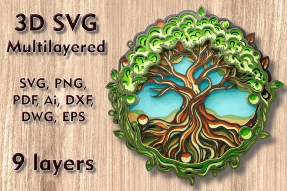 Tree of Life 3D SVG Multilayer Cut File